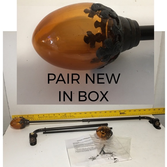 jcpenney Accents Pair Of Swing Arm Curtain Rods Amber Egg Finial Jc